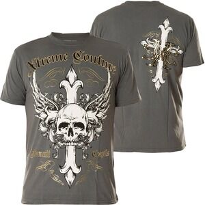 Xtreme Couture T-Shirt Men S Annuit Affliction Biker MMA Gothic Skull Graphic